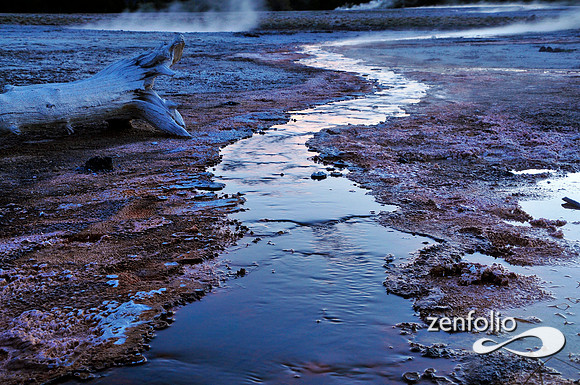 geyser runnoff at sunset,2012.