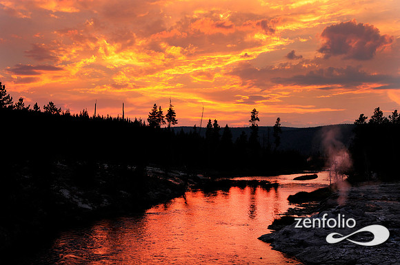 firehole river sunset,august 8th 2012