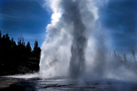 grand geyser morning backlit eruption,may,2012.