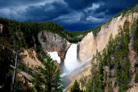 lower yellowstone falls storm clouds.
