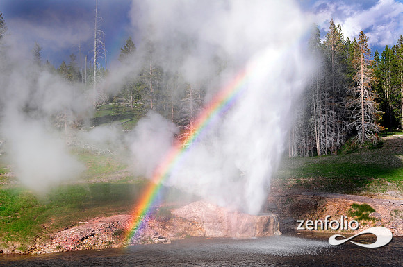 riverside geyser rainbow eruption.