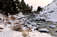 gardiner river in winter.