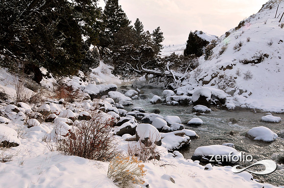 gardiner river in winter.