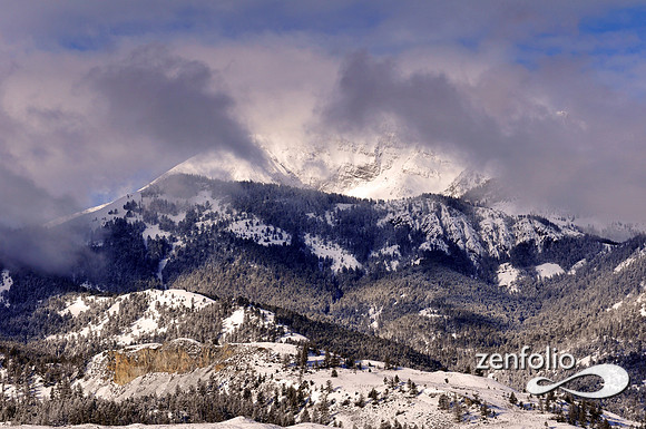 fresh snow on electric peak viewed from gardiner,mt.