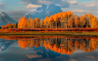mt.moran sunrise reflection,fall colors,october 2012