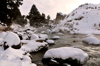 gardiner river in winter.