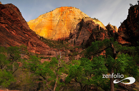 zion canyon sunset.
