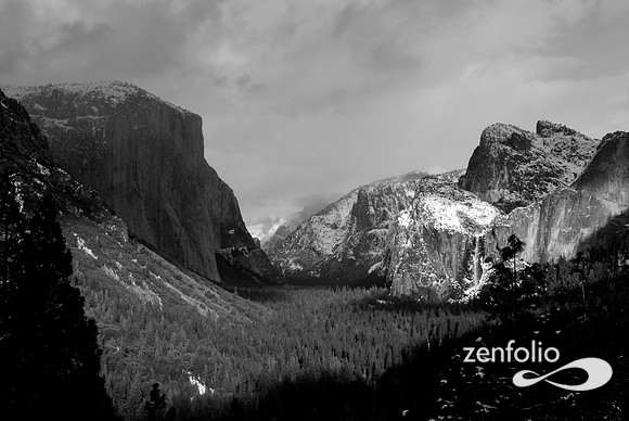 yosemite valley in winter